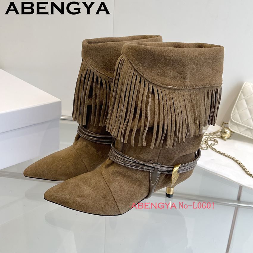 Suede Leather Edge Tassel Desi - огляд і ціна Winter Ethnic Fashion For Women