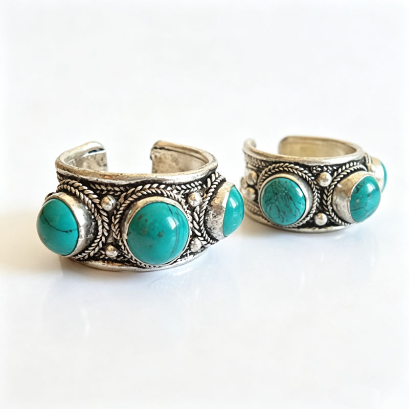 Tibetan Rings Copper inlaid 3  - огляд і ціна Ethnic Fashion Com