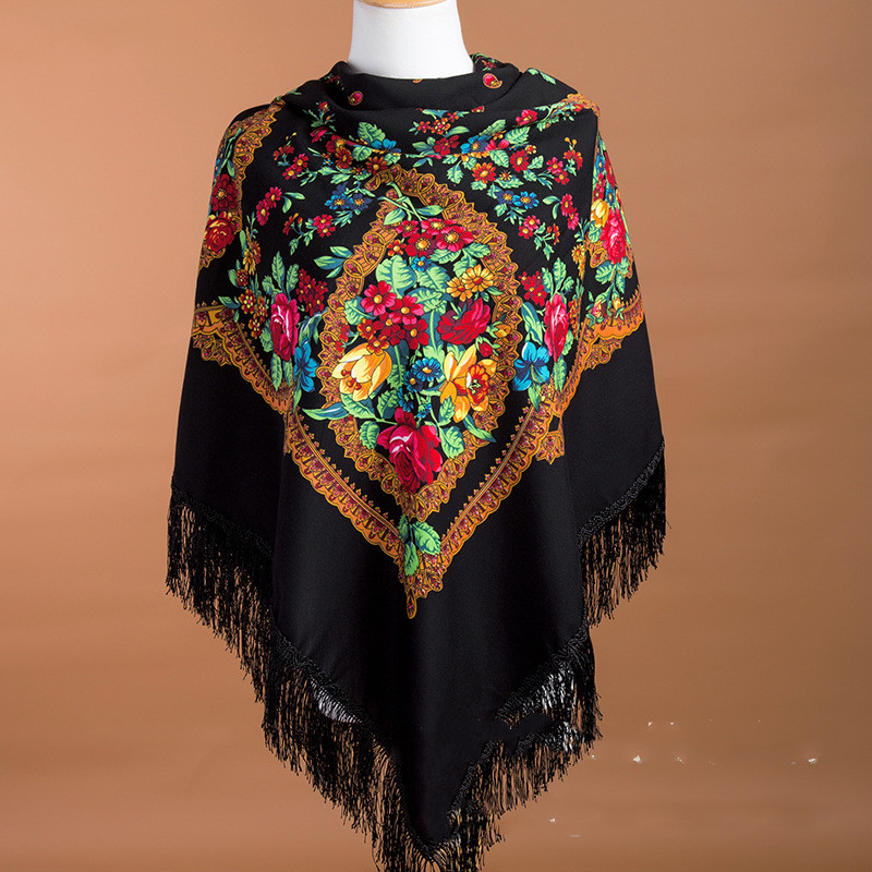 135*135cm Russian Scarf Ethnic - огляд і ціна Winter Ethnic Fashion For Women
