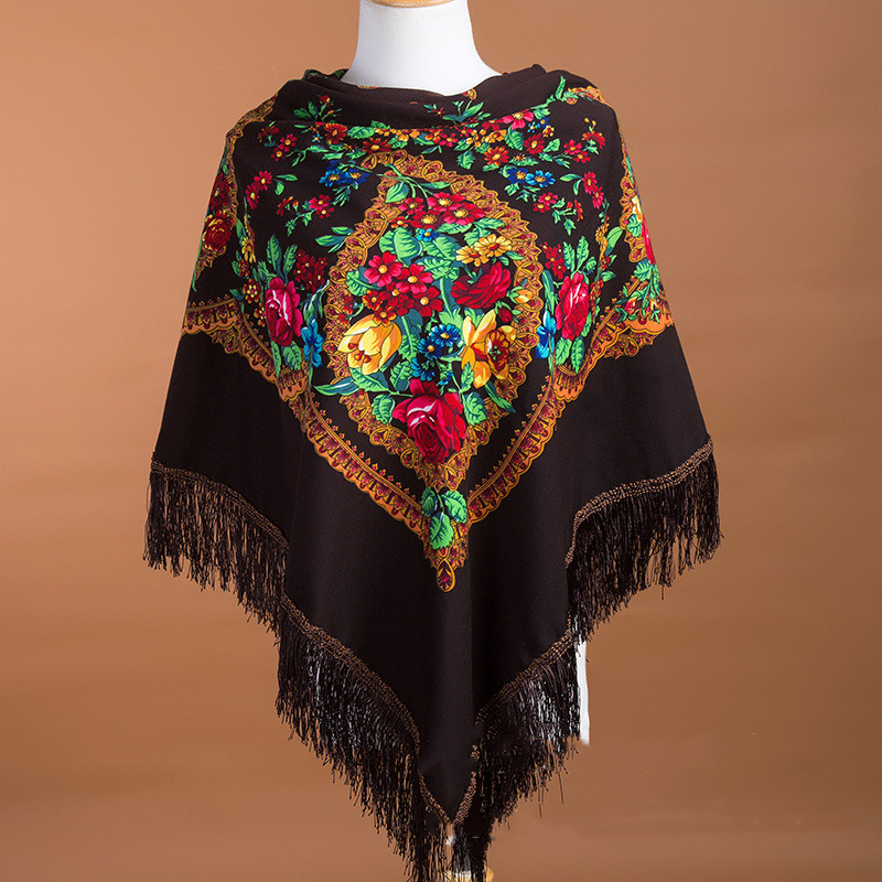 135*135cm Russian Scarf Ethnic - огляд і ціна Winter Ethnic Fashion For Women