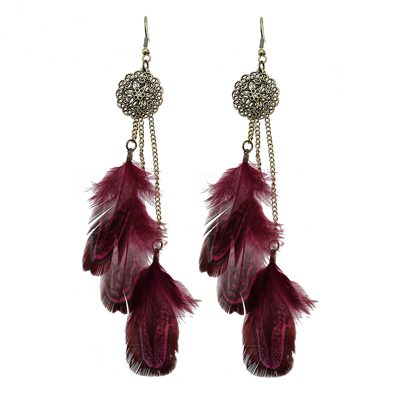 Bohemian Feather Earrings For  - огляд і ціна Ethnic Indian Fashion