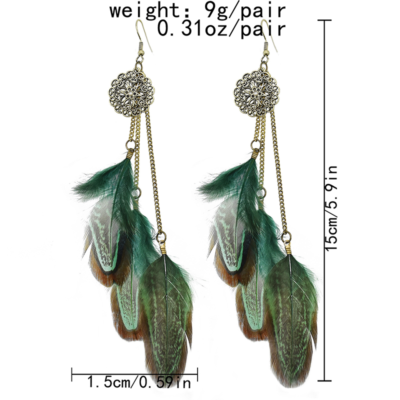 Bohemian Feather Earrings For  - огляд і ціна Ethnic Indian Fashion